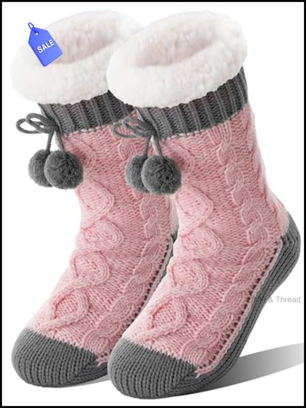 Women's Fuzzy Plush Non Slip Slipper Socks Thick Thermal Cozy Winter Warm Grips